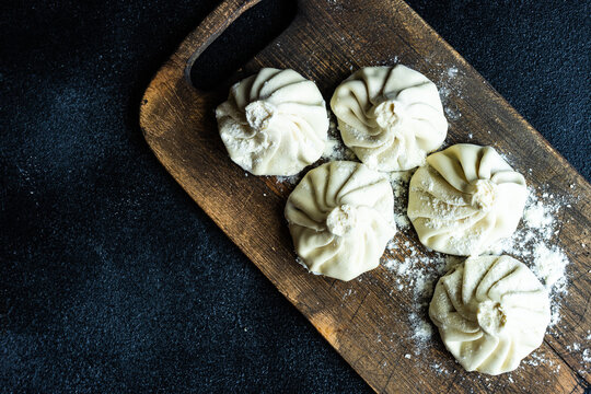 Traditional georgian dampling known as khinkali