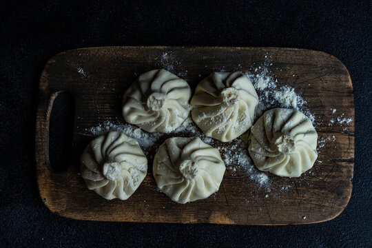 Traditional georgian dampling known as khinkali