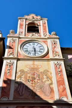  the clock tower in the historic center of the village
  Loano Italy
