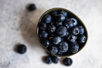 Organic blueberry fruits