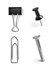 push pin paper clip thumbtack note office