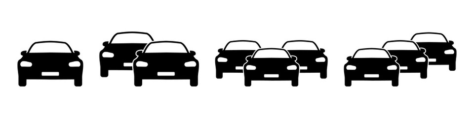 Plakat Cars and traffic jam symbols icons on white background