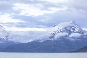 mountain lake and clouds