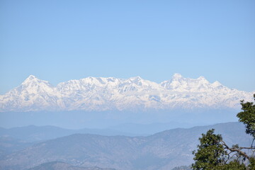 Beautiful picture of snow mountain from nainital