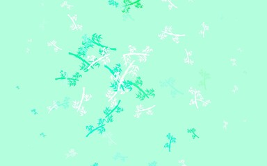 Light Green vector doodle texture with branches.