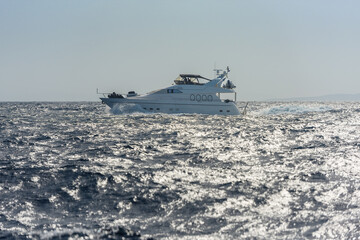 motor yacht cruising the ocean