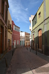 Fototapeta na wymiar street in the old town of galdar spain