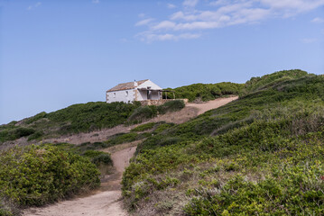 Fototapeta premium The Cami de Cavalls coastal walk, Minorca island,2017.