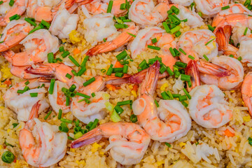 Thai fried rice with prawns