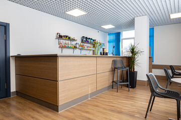 Interior of a bar in a new fitness gym
