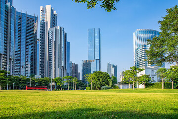 Obraz premium CBD architecture and urban ecological environment in Zhujiang New Town, Guangzhou, China