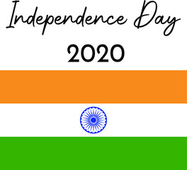 Indian Independence Day 2020 with Indian Flag  Vector 