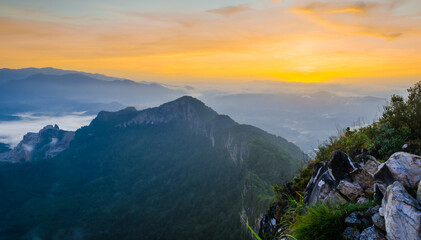 Sunset at Pulai mountain Baling, Kedah Malaysia.