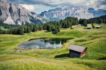 alpine lake in the alps