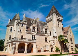 Fototapeta na wymiar Chateau de Les Milandes en Francia