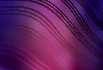 Dark Purple vector background with curved lines.
