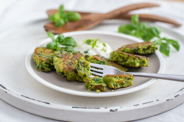 healthy home made vegan kale patties on a table