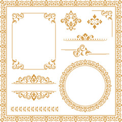Vintage Set. Floral elements for design monograms, invitations, frames, menus and labels. Graphic design of the website, cafes, boutiques, hotels, wedding invitations.