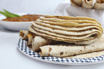 Homemade fresh wheat flour chapati,roti or Indian flatbread