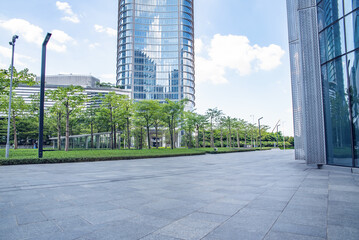 CBD building and empty ground in Pazhou, Guangzhou, China