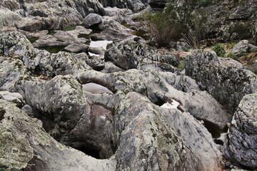 River bed of Wollomombi River in New South Wales in Australia
