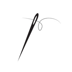 Sewing Needle icon. Needle with tailor logotype template