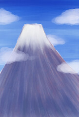 富士山の水彩風イラスト