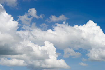 Naklejka na ściany i meble Blue sky and clouds, beautiful nature in winter