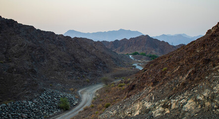 View of Hatta mountains in UAE