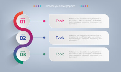 Infographic 3 banners Options, Vector illustration of infographic three options. Can be used as a template for brochures, business web design, banner, Finance, lessons, steps, options in menues cover.