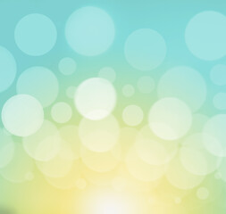 Abstract background,blurred lights bokeh on colorful  background.bokeh effect,Festive light background,yellow mint green background, two tone