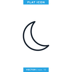Fototapeta na wymiar Moon Icon Vector Logo Design Template. Editable Stroke.