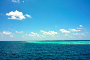 Fototapeta na wymiar モルディブの海の色