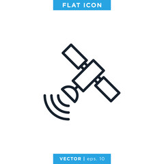 Satellite Icon Vector Design Template. Editable Stroke.