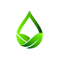 droplet that formed leaf, nature droplet logo