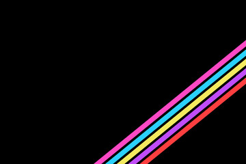 80s colored stripes on the black background