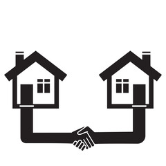 friendly community , neighbouring homes shaking hands