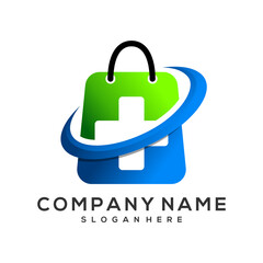 Obraz premium shopping bag logo with fist aid symbol