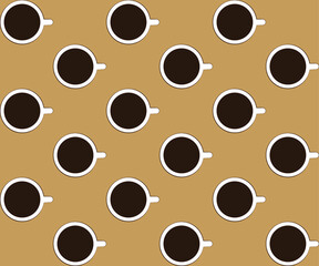 Seamless background coffee cup pattern from geometric shapes