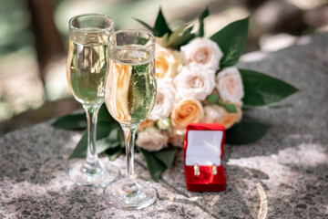 two glasses of champagne