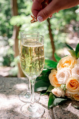 champagne and roses