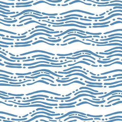 Seamless pattern with waves. Design for backdrops with sea, rivers or water texture.