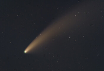 Fototapeta na wymiar Neowise comet seen from northern hemisphere