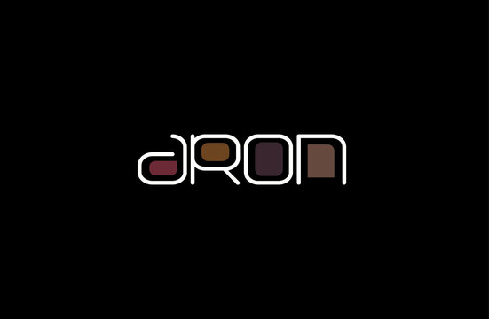 Aron Name Art in a Unique Contemporary Design in Java Brown Colors