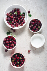 Ripe red gooseberries.