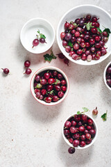 Ripe red gooseberries.