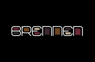 Brennen Name Art in a Unique Contemporary Design in Java Brown Colors