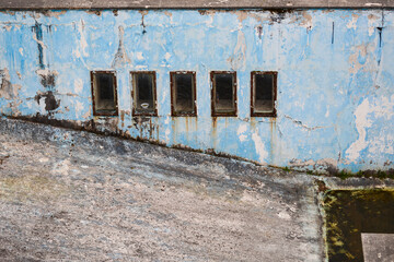 Abandoned old public empty swimming pool