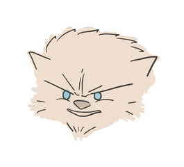 Creative design of cartoon cat head draw