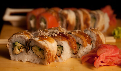 Sushi. Rolls. close up